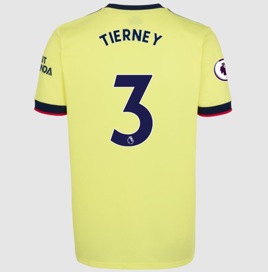 2021/22 Arsenal Away Kit Soccer Jersey with Kieran Tierney 3 printing